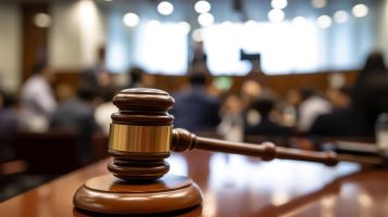 Gavel in courtroom
